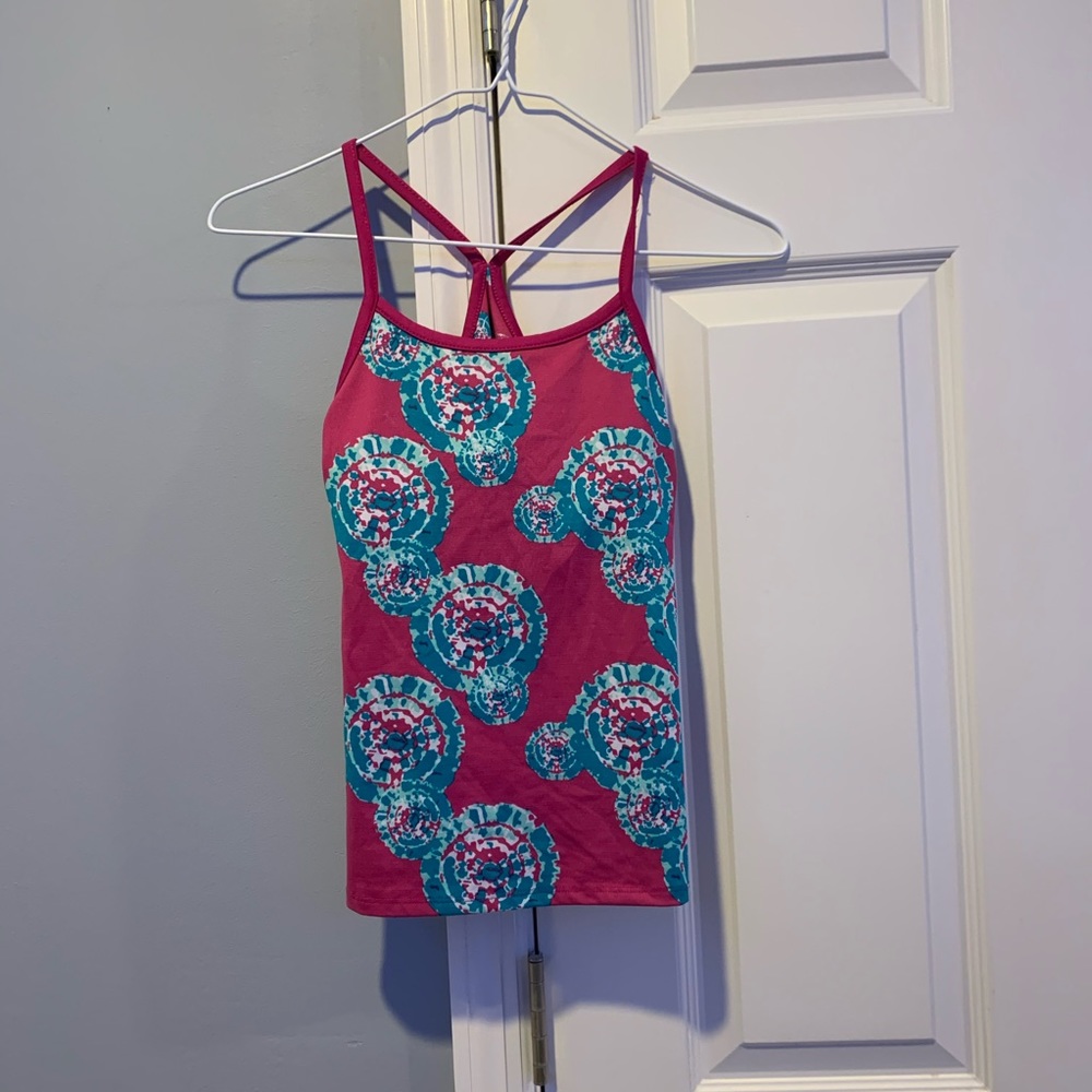 Athletic flower tank top